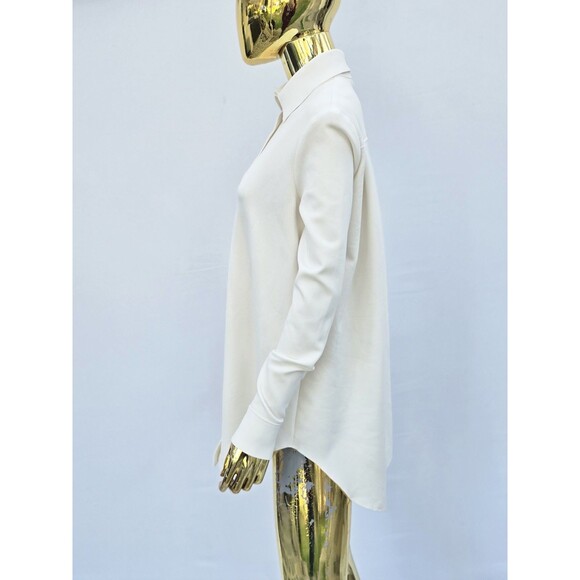 Marie Saint Pierre White Scuba Tile Top Tunic Size 0 Long Sleeve Zipper - Picture 4 of 10